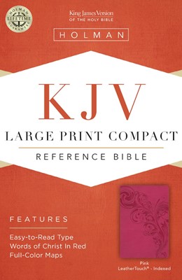 KJV  Large Print Compact Reference Bible, Pink Leathertouch (Imitation Leather)