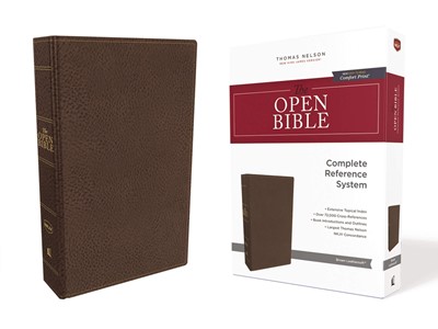 NKJV Open Bible, Brown, Red Letter Edition, Comfort Print (Imitation Leather)