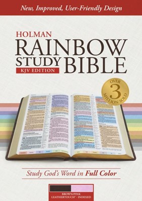 KJV Rainbow Study Bible, Brown/Pink, Indexed (Imitation Leather)