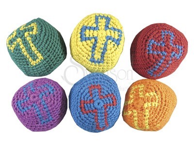 Religious Cross Knitted Balls (pack of 12)