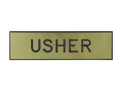 Engraved Form Badge Usher Gold