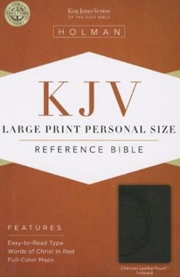KJV Large Print Personal Size Reference Bible, Charcoal (Imitation Leather)