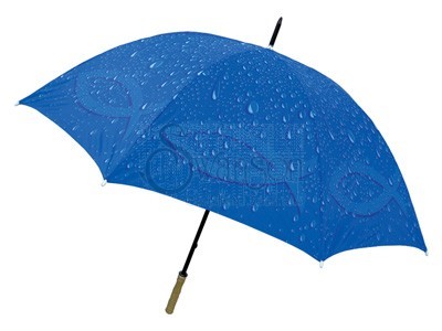 Golf Umbrella Rain Drops Fish