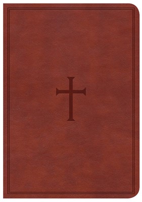 CSB Large Print Compact Reference Bible, Brown Leathertouch (Imitation Leather)