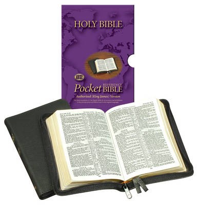 KJV Pocket Reference Bible, Calfskin Leather With Zip, Black (Genuine Leather)