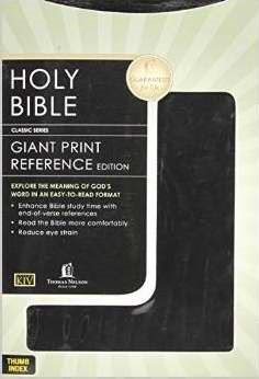 KJV Giant Print Reference Bible, Black Leatherflex, Indexed (Hard Cover)