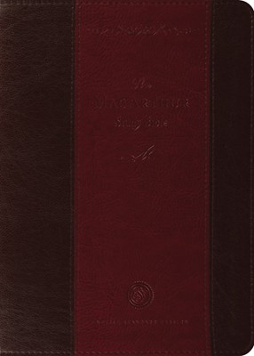 ESV Macarthur Study Bible (Trutone, Brown/Crimson) (Imitation Leather)