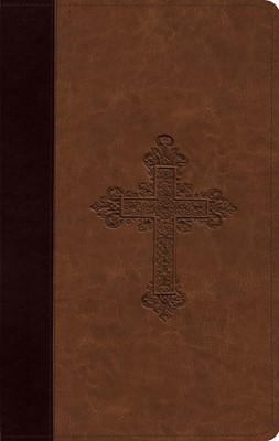 ESV Large Print Compact Bible, Trutone, Burgundy/Tan (Imitation Leather)