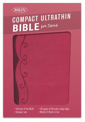 NKJV Compact Ultrathin Bible For Teens, Fuchsia Leathertouch (Imitation Leather)
