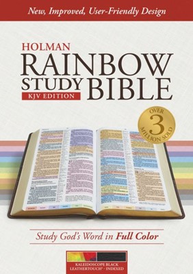 KJV Rainbow Study Bible, Kaleidoscope Black, Indexed (Imitation Leather)