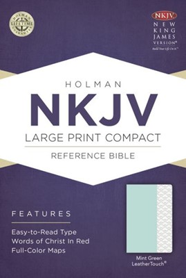 NKJV Large Print Compact Reference Bible, Mint Green (Imitation Leather)