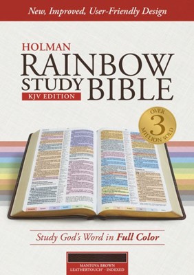 KJV Rainbow Study Bible, Mantova Brown Leathertouch, Indexed (Imitation Leather)