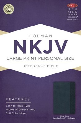 NKJV Large Print Personal Size Index Ref Bible, Slate Blue L (Imitation Leather)