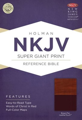 NKJV Super Giant Print Reference Bible, Brown/Tan (Imitation Leather)