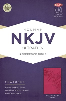 NKJV Ultrathin Reference Bible, Pink Leathertouch, Indexed (Imitation Leather)