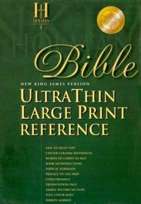 NKJV Large Print Ultrathin Reference Bible, Burgundy Bonded (Bonded Leather)