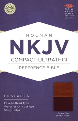 NKJV Compact Ultrathin Bible, Brown/Tan Leathertouch (Imitation Leather)