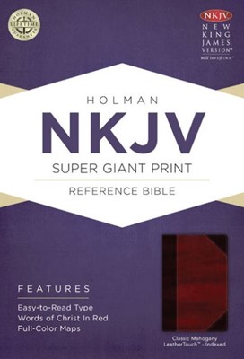 NKJV Super Giant Print Reference Bible, Classic Mahogany (Imitation Leather)