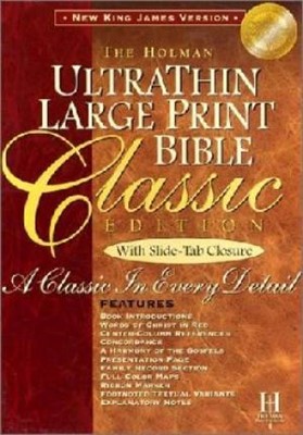 NKJV Large Print Classic Ultrathin Reference Bible, Burgundy (Bonded Leather)