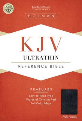 KJV Ultrathin Reference Bible, Black Genuine Leather Indexed (Genuine Leather)