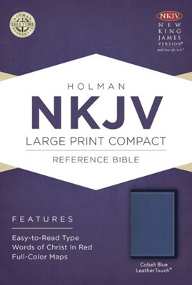 NKJV Large Print Compact Reference Bible, Cobalt Blue (Imitation Leather)