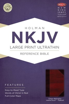 NKJV Large Print Ultrathin Reference Bible, Classic Mahogany (Imitation Leather)