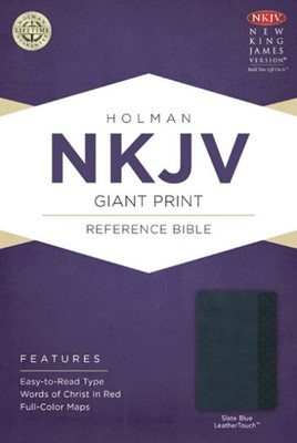 NKJV Giant Print Reference Bible, Slate Blue Leathertouch (Imitation Leather)