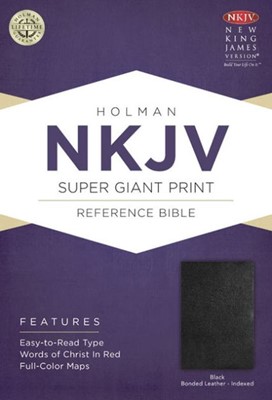 NKJV Super Giant Print Reference Bible, Black Bonded Leather (Bonded Leather)