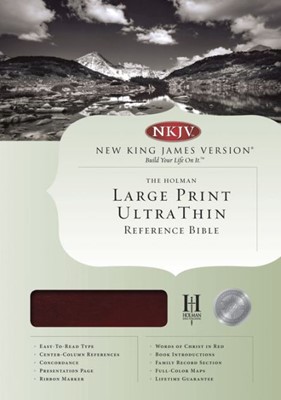 NKJV Large Print Ultrathin Reference Bible, Mahogany (Imitation Leather)