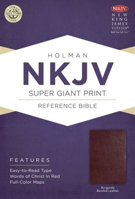 NKJV Super Giant Print Reference Bible, Burgundy (Bonded Leather)