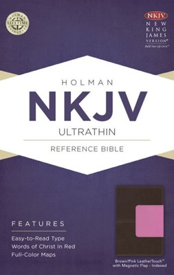 NKJV Ultrathin Reference Bible, Brown/Pink, Magnetic Flap (Imitation Leather)