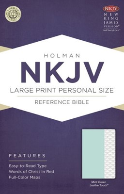 NKJV Large Print Personal Size Reference Bible, Mint Green (Imitation Leather)