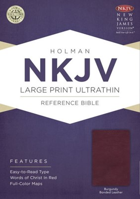 NKJV Large Print Ultrathin Reference Bible, Burgundy (Bonded Leather)
