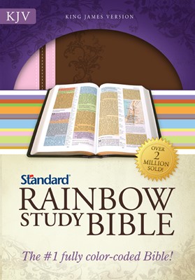 Kjv Standard Rainbow Study Bible, Pink/Brown Leathertouch (Leather Binding)