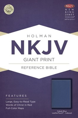 NKJV Giant Print Reference Bible, Cobalt Blue, Indexed (Imitation Leather)