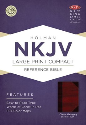 NKJV Large Print Compact Reference Bible, Classic Mahogany L (Imitation Leather)