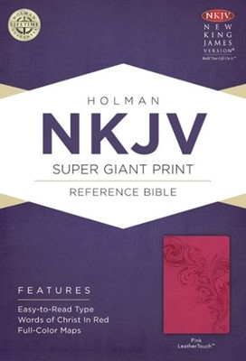 NKJV Super Giant Print Reference Bible, Pink Leathertouch (Imitation Leather)