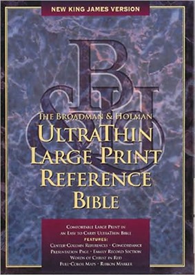 NKJV Large Print Ultrathin Reference Bible, Hunter Green (Bonded Leather)