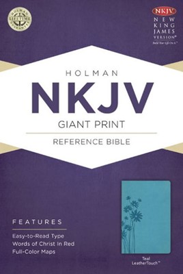 NKJV Giant Print Reference Bible, Teal Leathertouch (Imitation Leather)