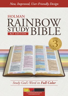 KJV Rainbow Study Bible, Kaleidoscope Black Leathertouch (Imitation Leather)