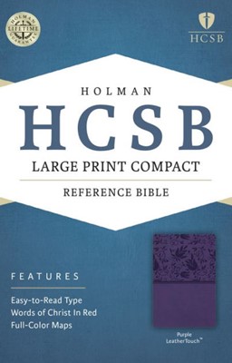 HCSB Large Print Compact Bible, Purple Leathertouch (Imitation Leather)