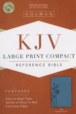 KJV Large Print Compact Reference Bible, Teal Leathertouch (Imitation Leather)
