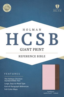 HCSB Giant Print Reference Bible, Pink/Brown, Indexed (Imitation Leather)