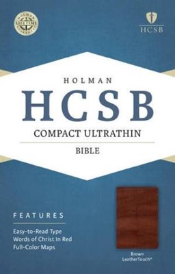 HCSB Compact Ultrathin Bible, Brown Leathertouch (Imitation Leather)