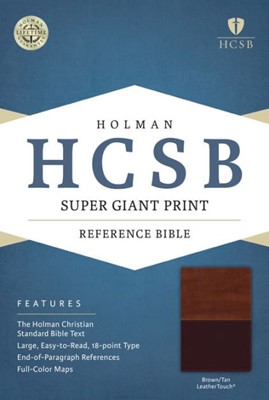 HCSB Super Giant Print Reference Bible, Brown/Tan (Imitation Leather)