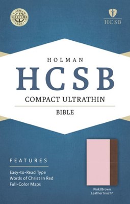HCSB Compact Ultrathin Bible, Pink/Brown Leathertouch (Imitation Leather)