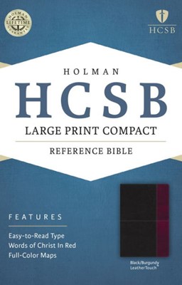 HCSB Large Print Compact Bible, Black/Burgundy (Imitation Leather)