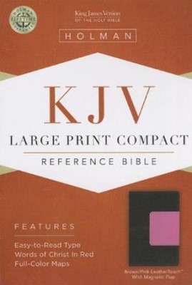 KJV Large Print Compact Reference Bible, Brown/Pink (Imitation Leather)