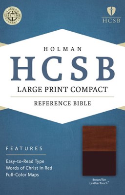 HCSB Large Print Compact Bible, Brown/Tan Leathertouch (Imitation Leather)