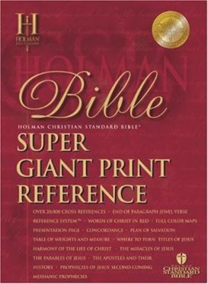 HCSB Super Giant Print Reference Bible, Burgundy (Genuine Leather)